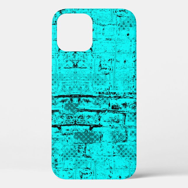 Coques Case-Mate iPhone Un bleu turquoise grinçant sans couleur. Éléments  (Verso)