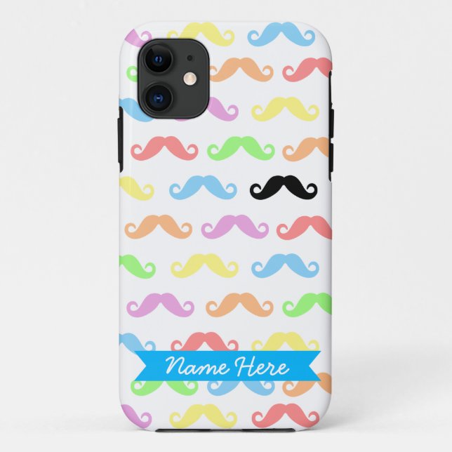 Coques Case-Mate iPhone Un bon nombre de moustaches (blanches) (Dos)