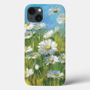 Etui iPhone 13 Un champ des marguerites blanches