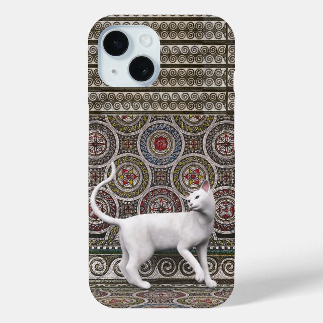 Coques Case-Mate iPhone Un chat sur la mosaïque (Verso)