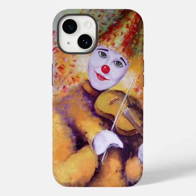 Coques Case-Mate iPhone Un clown doux jouant du violon (Verso)