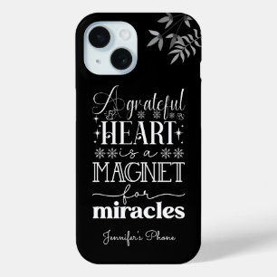 Coque Case-Mate iPhone Un coeur reconnaissant, texte blanc Motivation