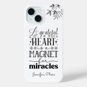 Coque Case-Mate iPhone Un coeur reconnaissant, Typographie Motivationnell