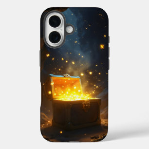 Coque Pour iPhone 16 Un coffre au trésor épique ouvert dans une grotte