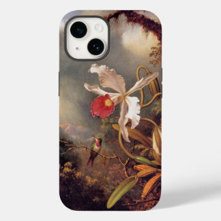 Coque Case-Mate iPhone Un colibri d'Améthyste avec une orchidée blanche