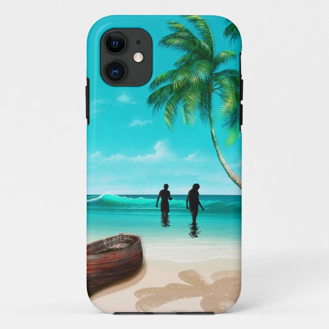 Coques Case-Mate iPhone Un couple sur une île déserte (Dos)