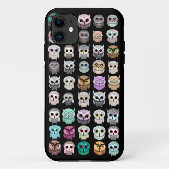 Coques Case-Mate iPhone Un design avec une flopée de chouettes mignonnes (Dos)