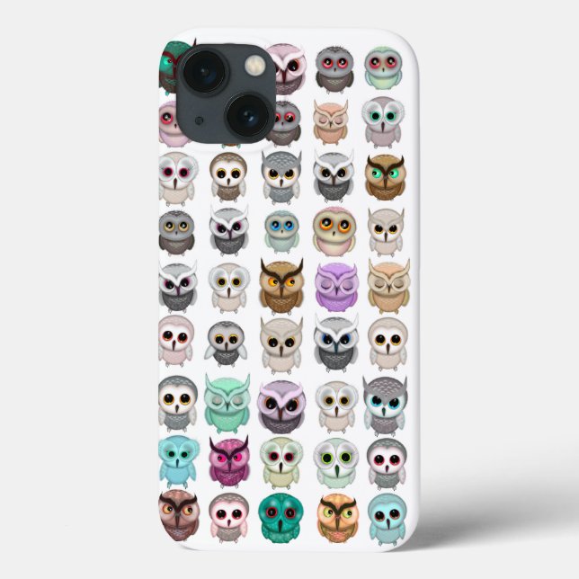 Coques Case-Mate iPhone Un design avec une flopée de chouettes mignonnes (Verso)