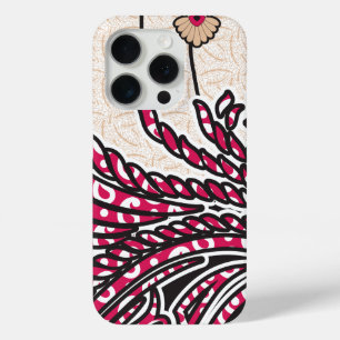 Coque Case-Mate iPhone Un design cachemire décoratif avec rouge vif et ép