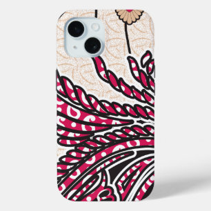 Coque Case-Mate iPhone Un design cachemire décoratif avec rouge vif et ép
