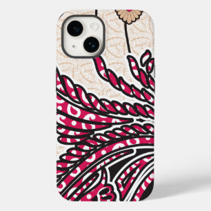 Coque Case-Mate iPhone Un design cachemire décoratif avec rouge vif et ép