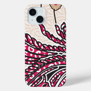 Coque Case-Mate iPhone Un design cachemire décoratif avec rouge vif et ép