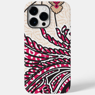 Coque Case-Mate iPhone Un design cachemire décoratif avec rouge vif et ép