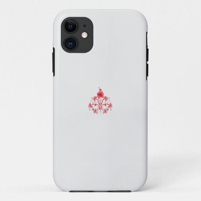 Coques Case-Mate iPhone un design de fleur rouge sur un arrière - plan bla (Dos)