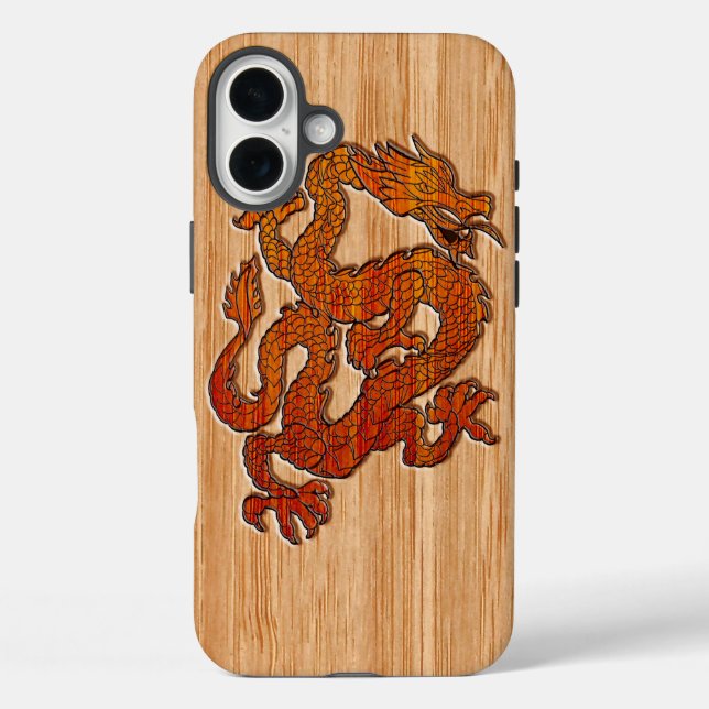 Coques Case-Mate iPhone Un dragon de Crimson sur Bambou comme (Verso)