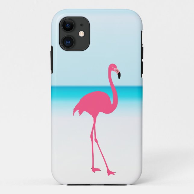 Coques Case-Mate iPhone Un flamant rose sur la plage (Dos)