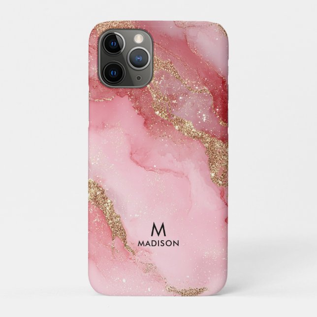 Coques Case-Mate iPhone Un fond en marbre rose luxueux (Dos)