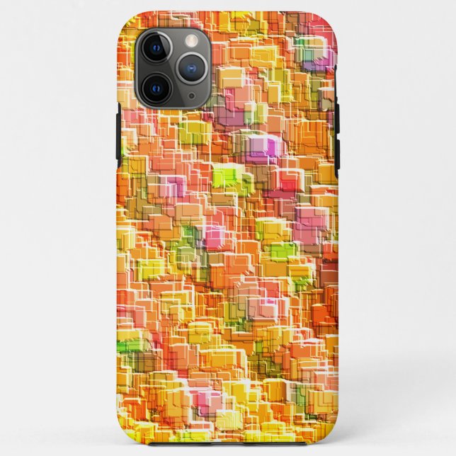 Coques Case-Mate iPhone Un gâchis exagéré de superpositions de carrés gauf (Dos)