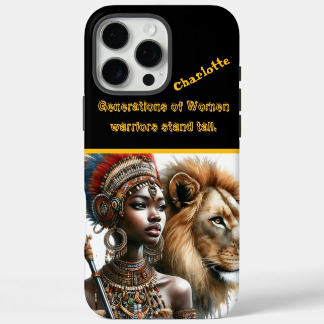 Coques Case-Mate iPhone Un guerrier puissant se tient debout avec un lion  (Verso)