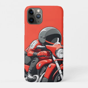Case-Mate iPhone Case Un Homme Illustré Monte Retro Red Motorcycle