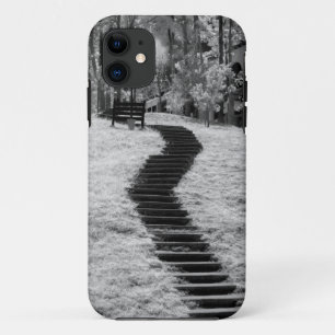 Coque Case-Mate Pour iPhone Un infrarouge d'arbres bâtiments et sentiers à L