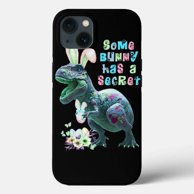 Coques Case-Mate iPhone Un lapin a un Dinosaure de lapin de Pâques secret (Verso)