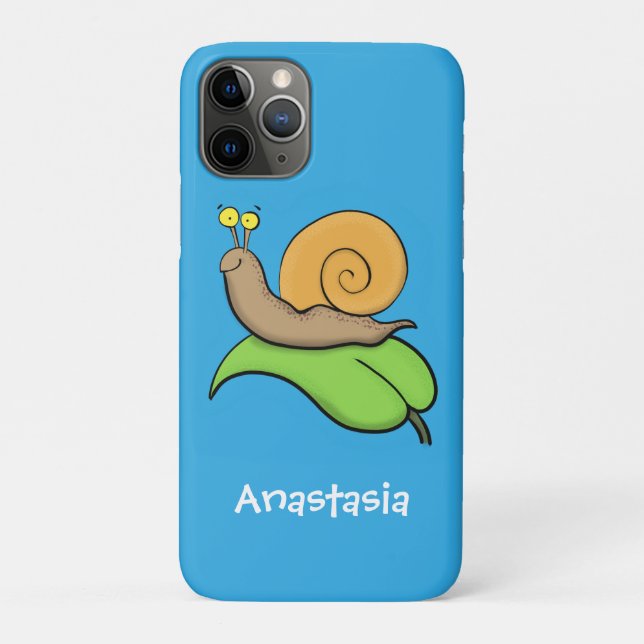 Coques Case-Mate iPhone Un mignon escargot heureux sur une illustration d' (Dos)
