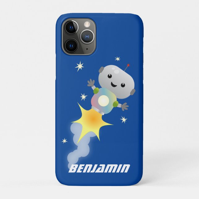 Coques Case-Mate iPhone Un mignon robot volant dans l'espace dessin animé (Dos)