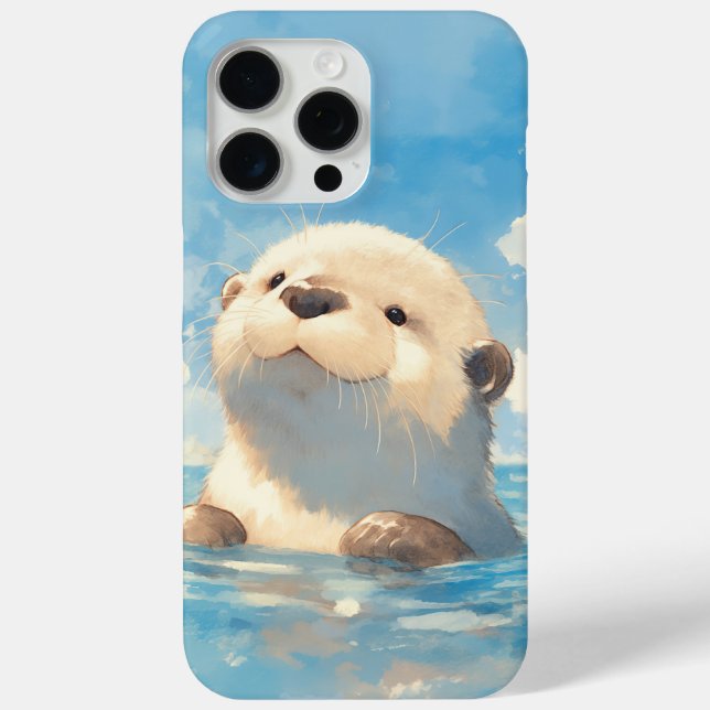 Coques Case-Mate iPhone Un monde aquatique adorable avec une loutre (Verso)