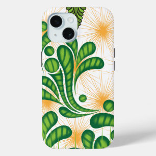 Coque Case-Mate iPhone Un motif artistique vert et or représentant un arb