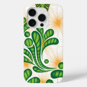 Coque Case-Mate iPhone Un motif artistique vert et or représentant un arb