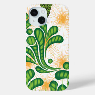 Coque Case-Mate iPhone Un motif artistique vert et or représentant un arb