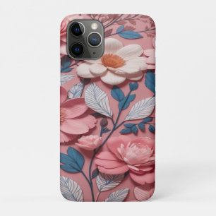 Case-Mate iPhone Case Un motif floral avec un arrière - plan rose