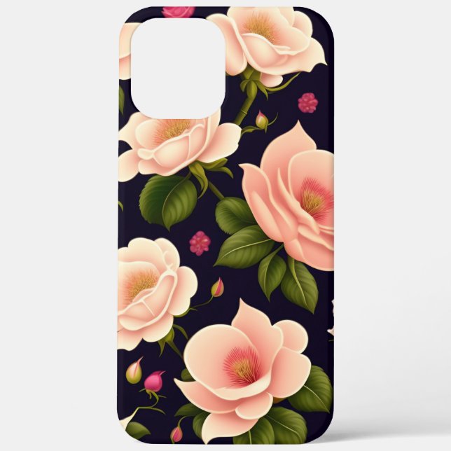 Coques Case-Mate iPhone Un motif sans soudure avec des roses roses sur un  (Verso)