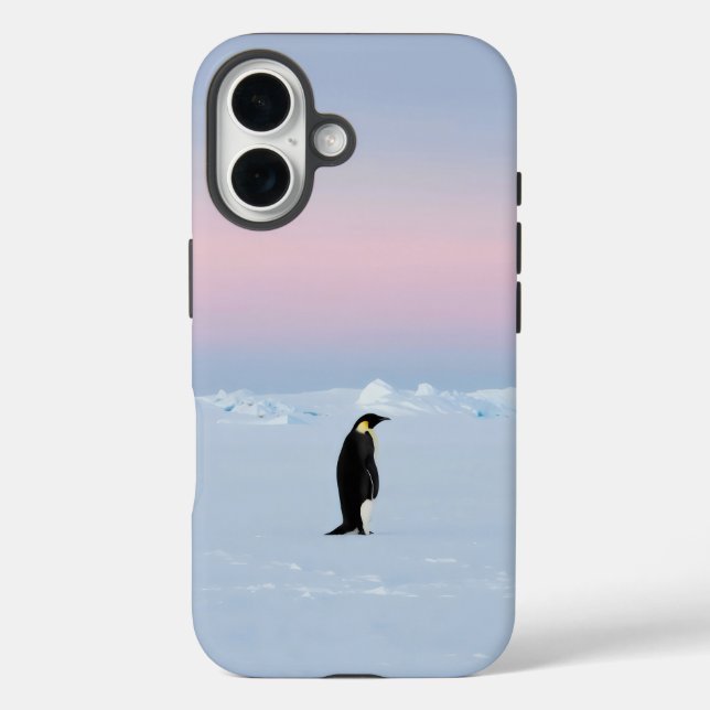 Coques Case-Mate iPhone Un pingouin debout sur la glace immaculée (Verso)