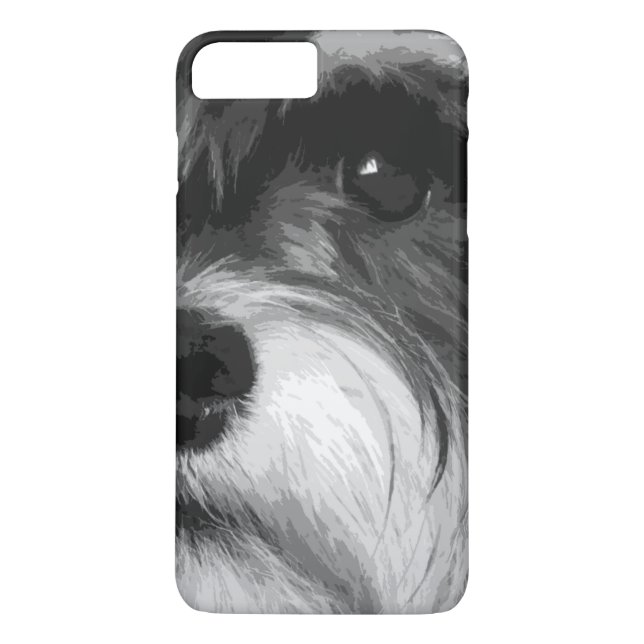 Coques Case-Mate iPhone Un Schnauzer miniature noir et blanc (Dos)