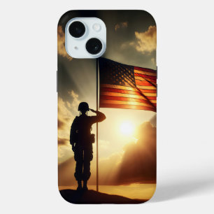 Coque Case-Mate iPhone Un Soldat Américain Salue Le Drapeau