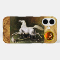 Un Stallion Arabe Gris Gallophile Avec Un Monogram