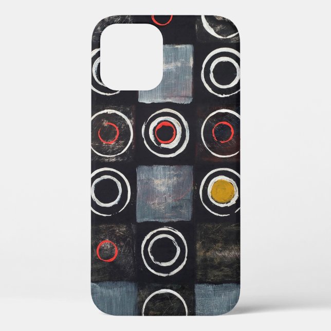 Coques Case-Mate iPhone Un tableau abstrait ; une grille de cercles estamp (Verso)