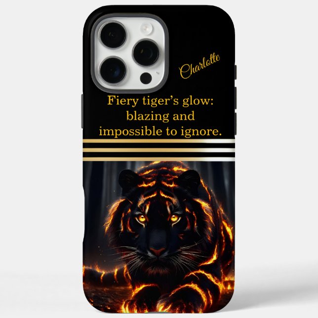 Coques Case-Mate iPhone Un tigre flamboyant brille la nuit (Verso)