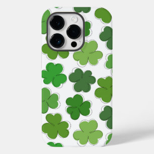 Coque Case-Mate iPhone Un trèfle vert chanceux. Shamrock hiérarchique.