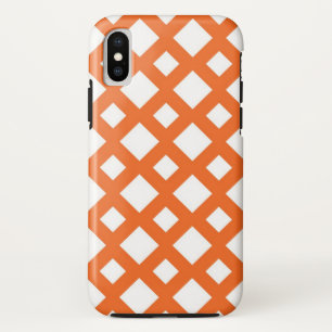 Coque Case-Mate iPhone Un treillis orange vif sur blanc