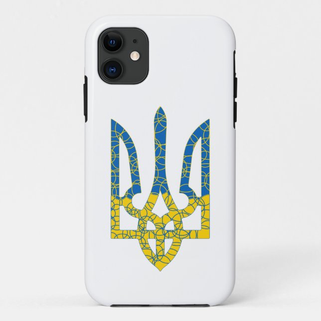 Coques Case-Mate iPhone Un trident ukrainien texturé drapeau d'Ukraine cou (Dos)