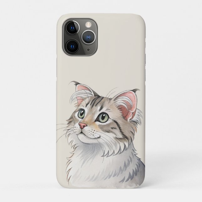 Coques Case-Mate iPhone Une aquarelle American Curl, chat (Dos)