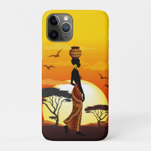 Case-Mate iPhone Case Une belle femme africaine Silhouette sur les solei