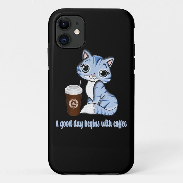 Coques Case-Mate iPhone Une Bonne Journée Commence Avec Du Café | Cadeau a (Dos)