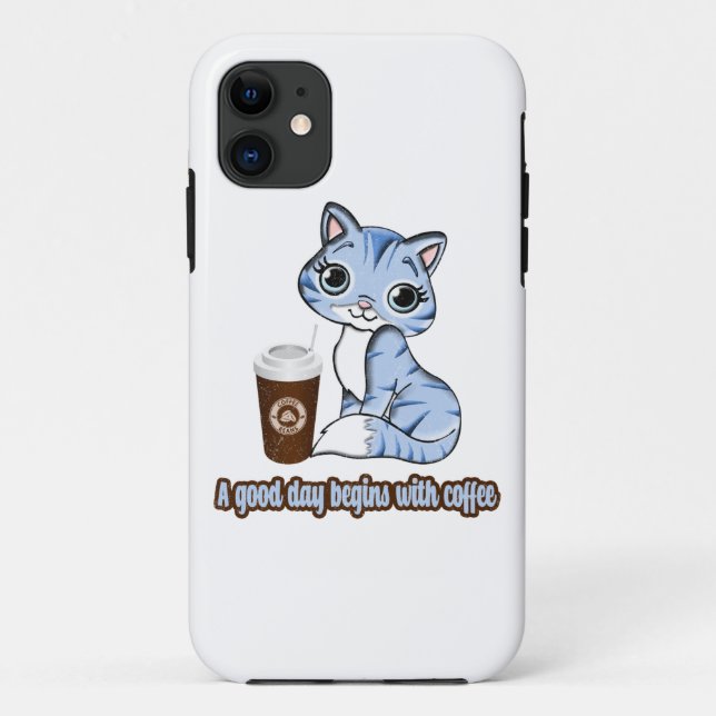 Coques Case-Mate iPhone Une Bonne Journée Commence Avec Du Café | Chats Et (Dos)