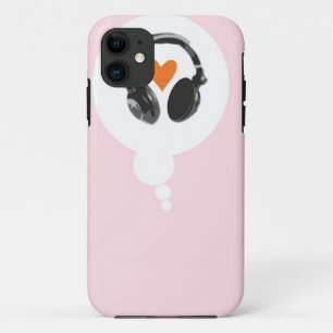 Etui iPhone Case-Mate Une bulle de pensée avec un coeur et des écouteu