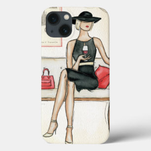iPhone 13 Case Une Femme Boit Du Vin Rouge