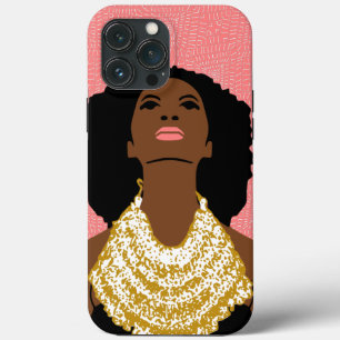 Case-Mate iPhone Case Une Femme Noire Rose Qui Cherche Avec Un Collier T